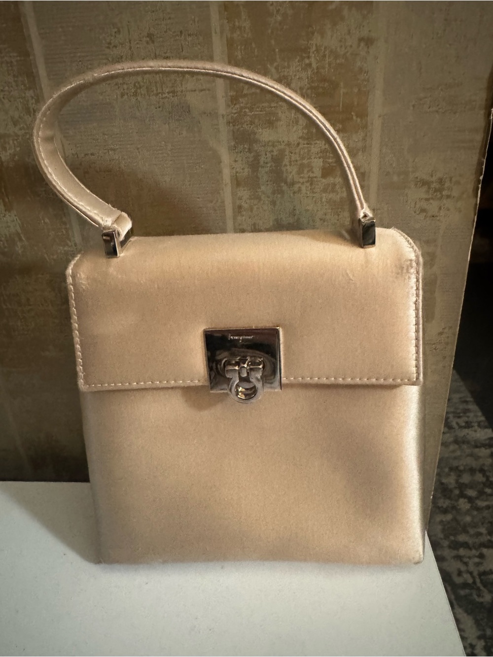 Salvador Ferragamo silk Top-Handle Evening /Wedding Bag